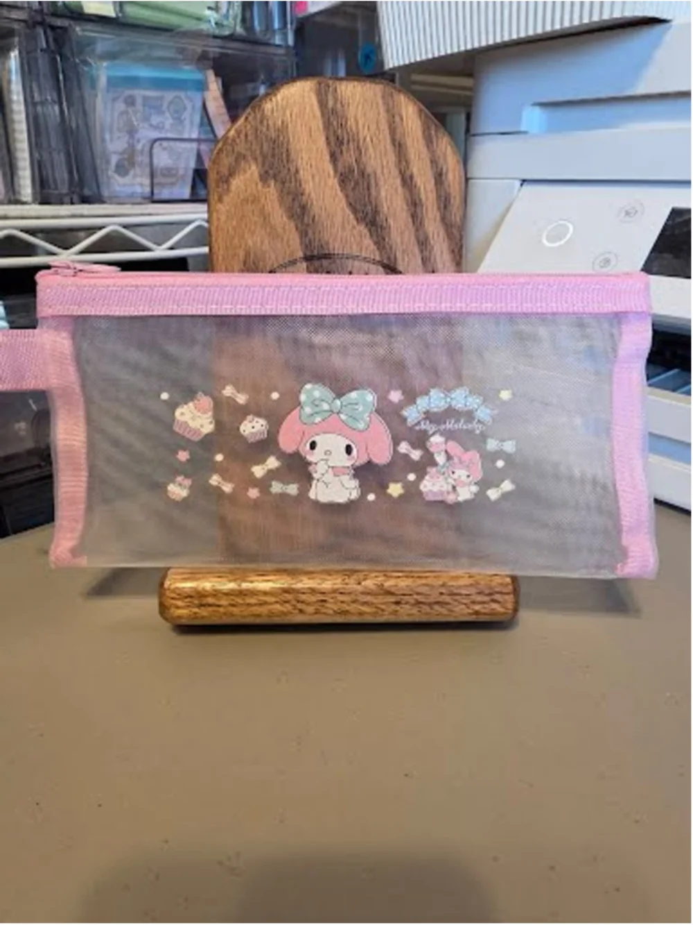 #MEL-2342 My Melody Mesh Pencil Pouch - Zippered - 8x3.5